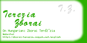 terezia zborai business card